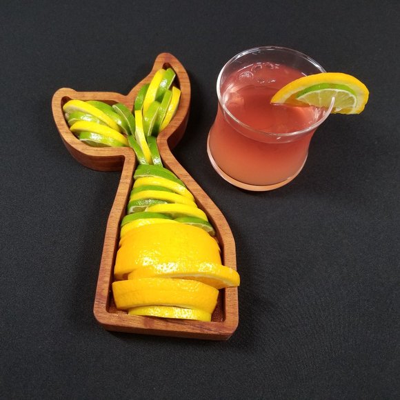 Mermaid Tray Solid Mahogany - Our Signature Mermaid Tail - Picture 5 of 8